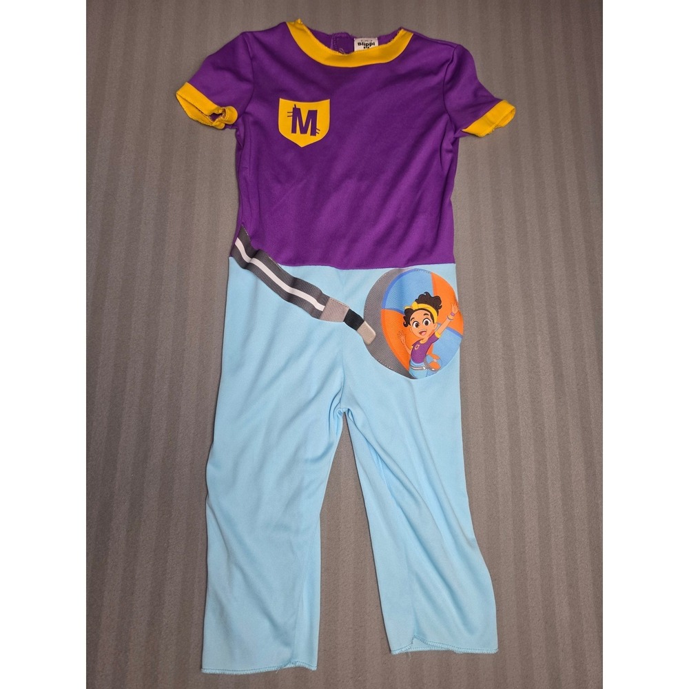 Blippi Meekah Toddler Jumpsuit Costume Purple Blue Kidcore 3T-4T 156879-WAL